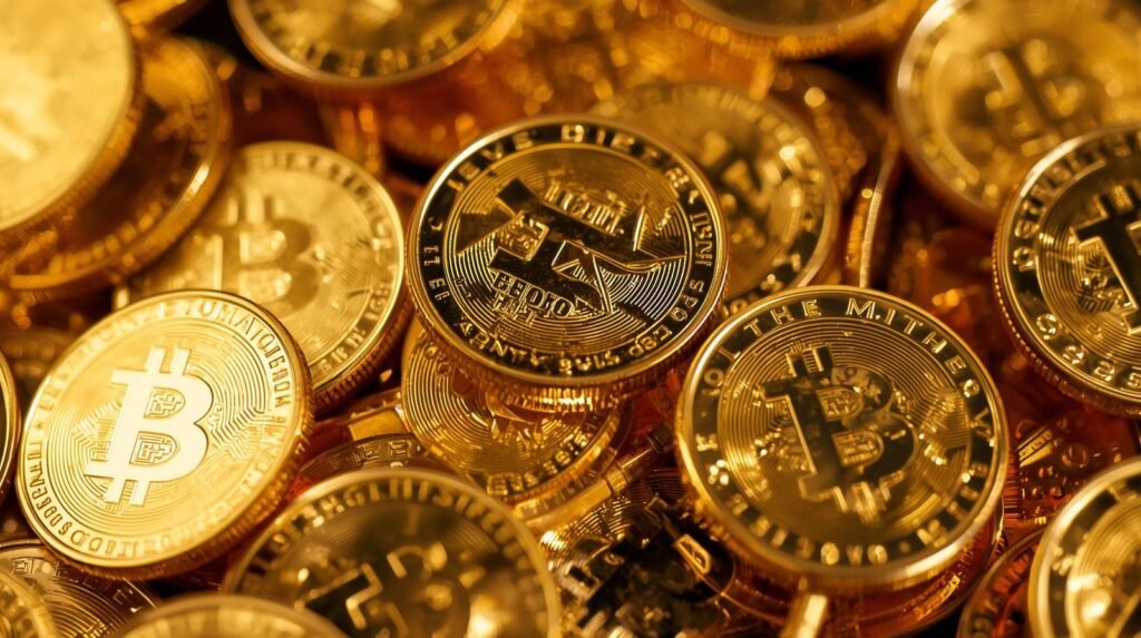 An image shows a typical gold coin held by Central Banks around the world