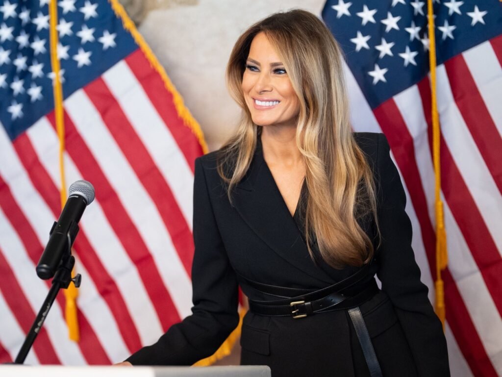 First Lady Melania Trump appears on dice at White House