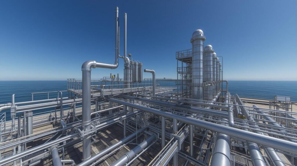 Pipeline of Desalination Plant which helps in reverse osmosis of water