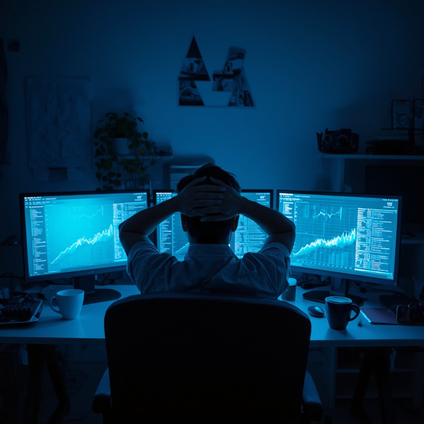 A Visual representation showing the correlation between prolonged screen time and elevated stress