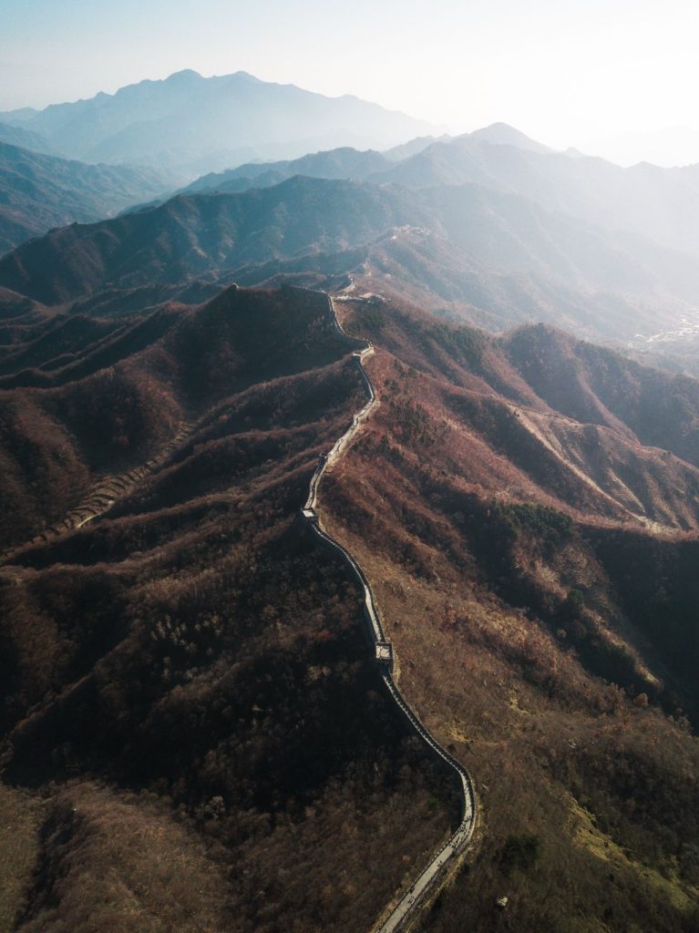 An Aerial View of Great Wall of China