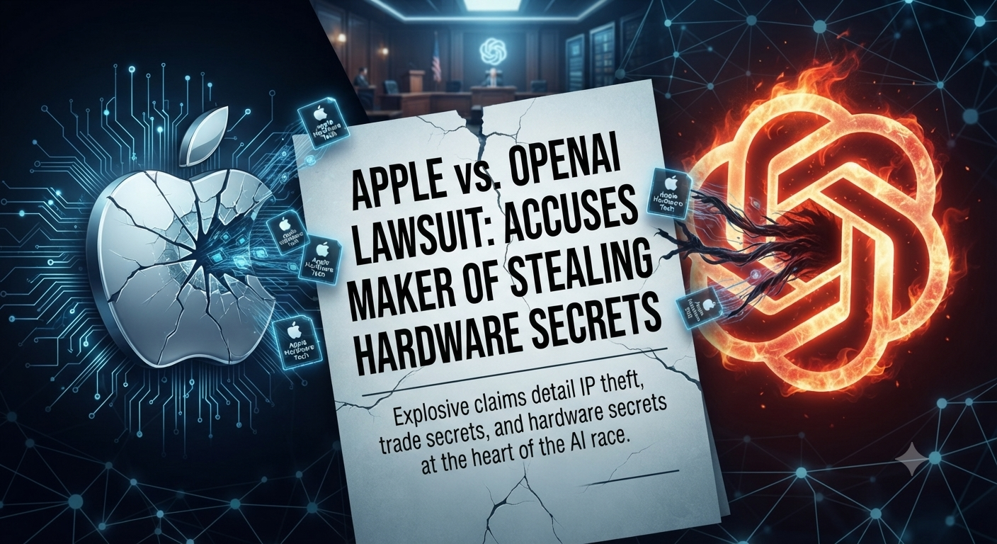 The Apple OpenAI lawsuit accuses the ChatGPT maker and two former Apple employees of taking confidential hardware information to build OpenAI's first consumer device.