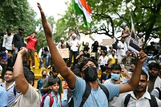 Cockroach Janta Party protest site at Jantar Mantar in New Delhi where weeks of demonstrations were centered
