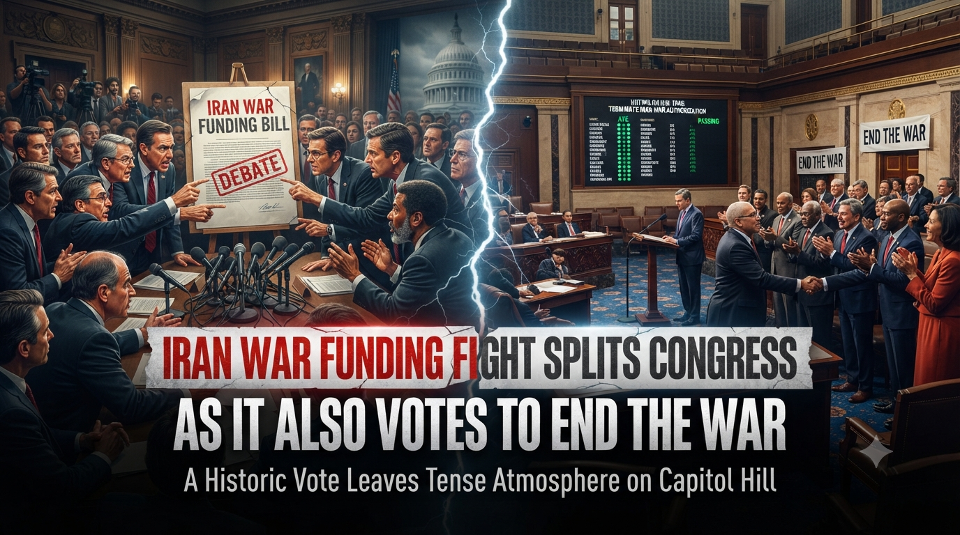 Iran war funding debate centers on the US Capitol building where Congress voted on competing measures this week