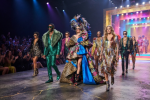 Loud luxury style shown through bold colorful fashion pieces and statement accessories