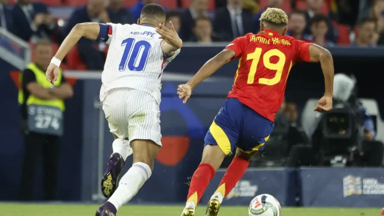 Spain beat France as Spanish players celebrate reaching the World Cup final in Dallas