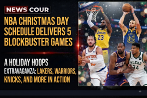 NBA Christmas Day schedule represented by a packed basketball arena during a game