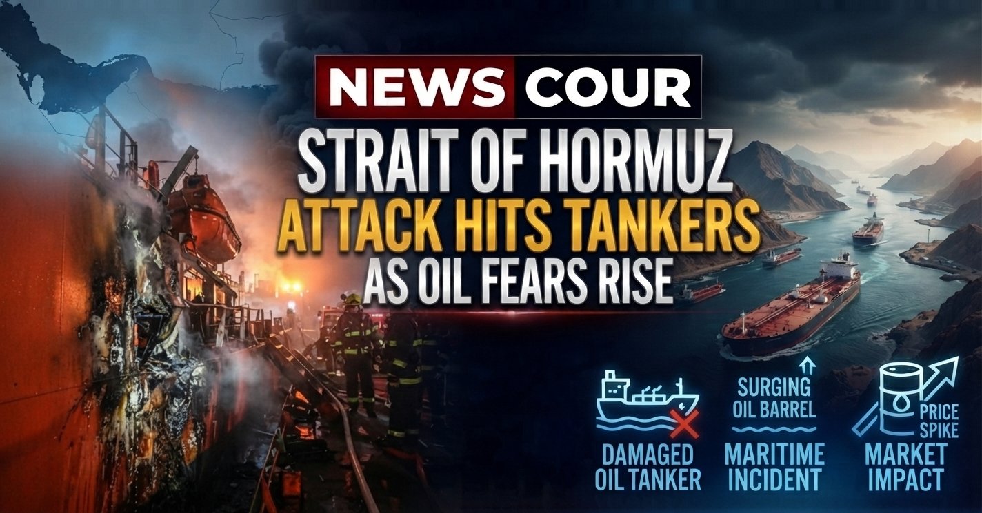 Strait of Hormuz attack context shown by a large oil supertanker at sea